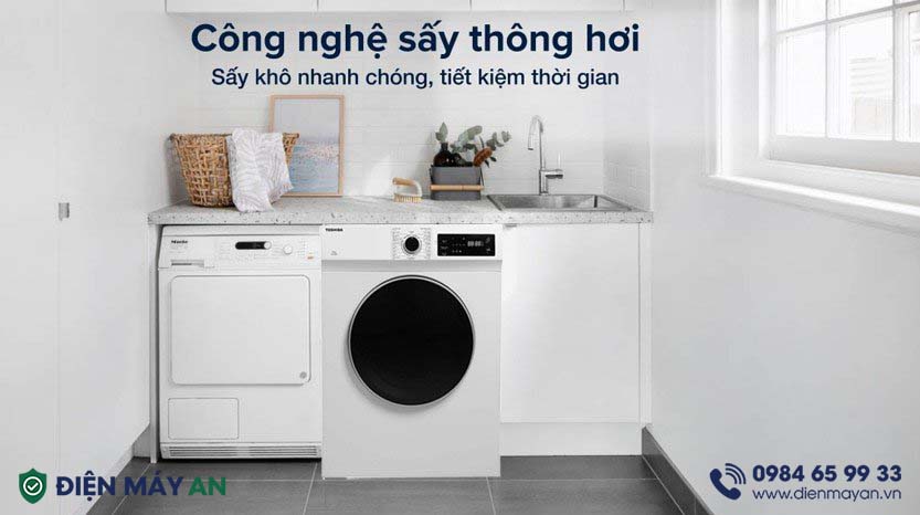 Máy Sấy Thông Hơi Toshiba TD-H80SEV(WK) 7kg - công nghệ sấy